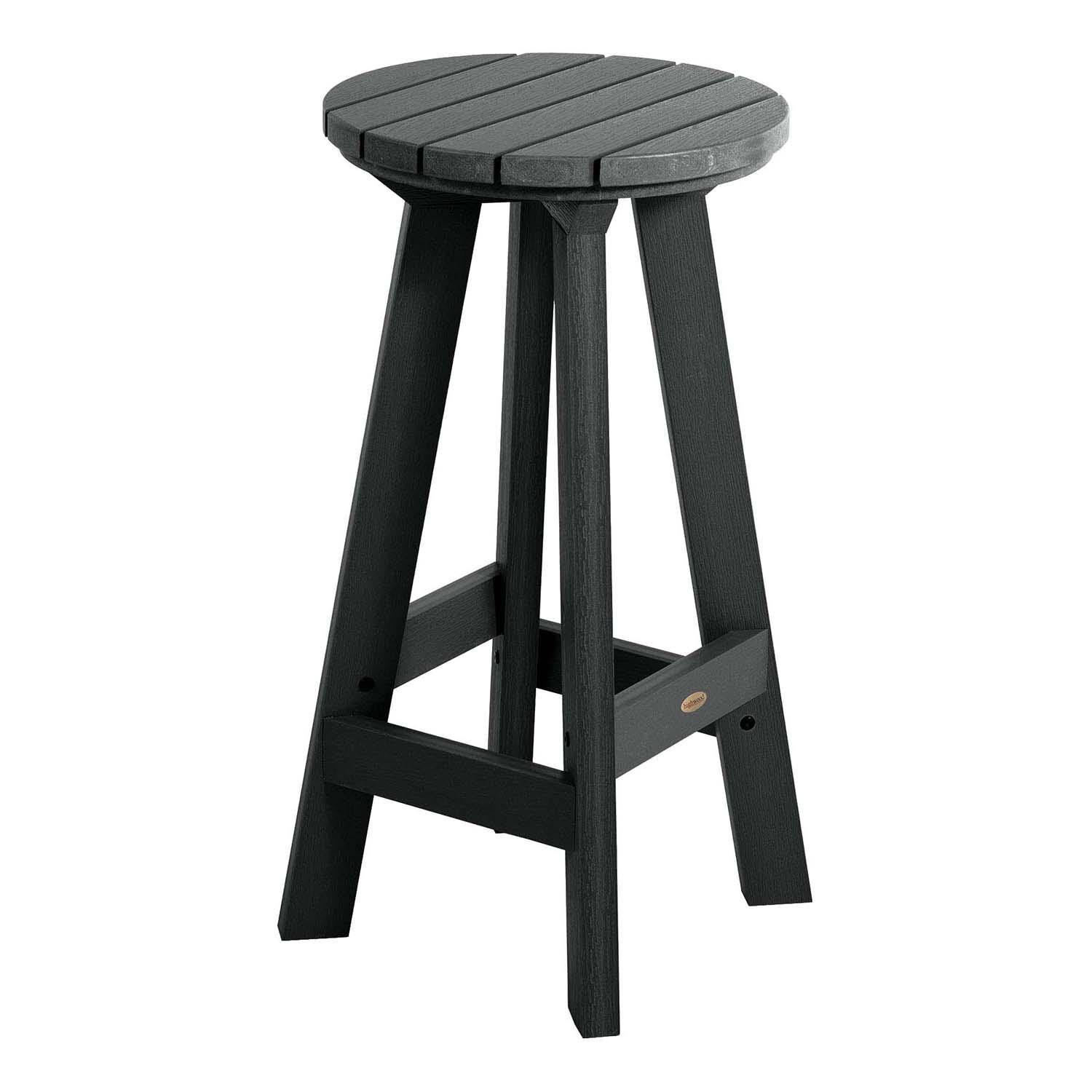 Tracewood Polyresin Bar Stool in Black By Lakeview Outdoor Designs - White Background thumbnail