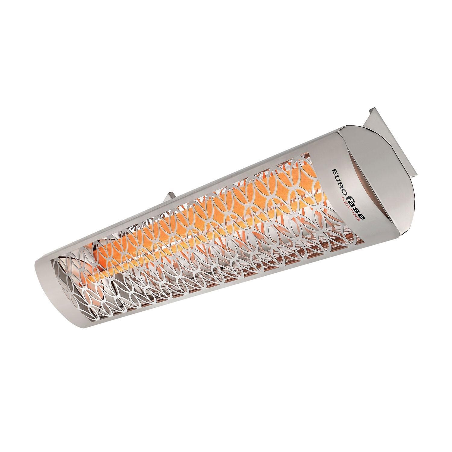 Eurofase EF30480S2 Clover Series 61 Inch 3000 Watt Single Element Marine Grade 480V Electric Patio Heater in Stainless Steel - Tilted - Side View - White Background thumbnail