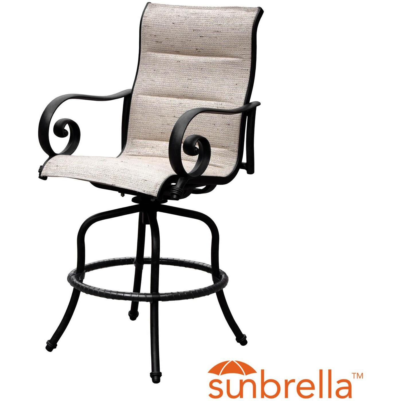 Elysian Padded Sunbrella Sling Aluminum Patio Bar Stool By Lakeview
