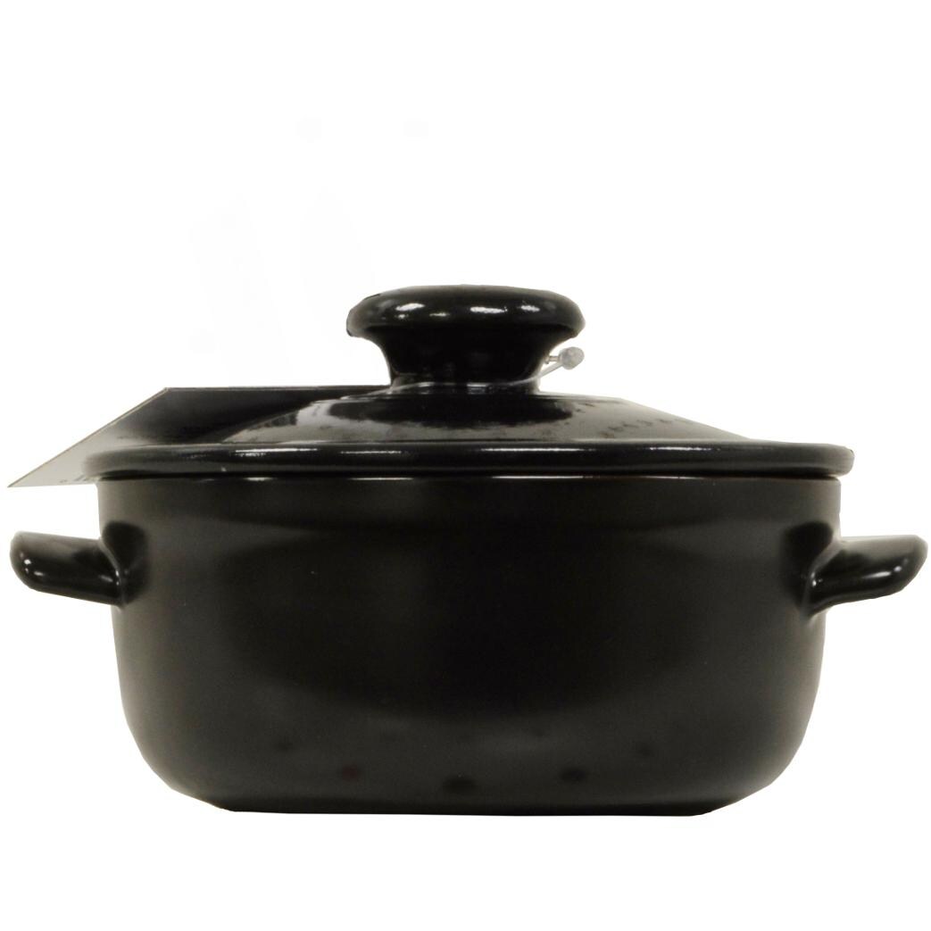 FlameFriendly 2Cup Ceramic Bean Pot With Lid BBQ Guys
