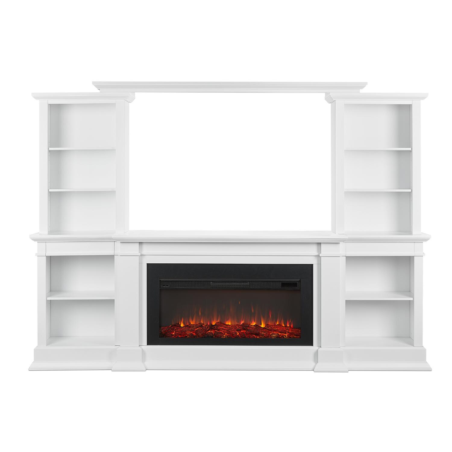 Real Flame 9900E-W Monte Vista 107-Inch Electric Fireplace Media Console - White - Front View thumbnail