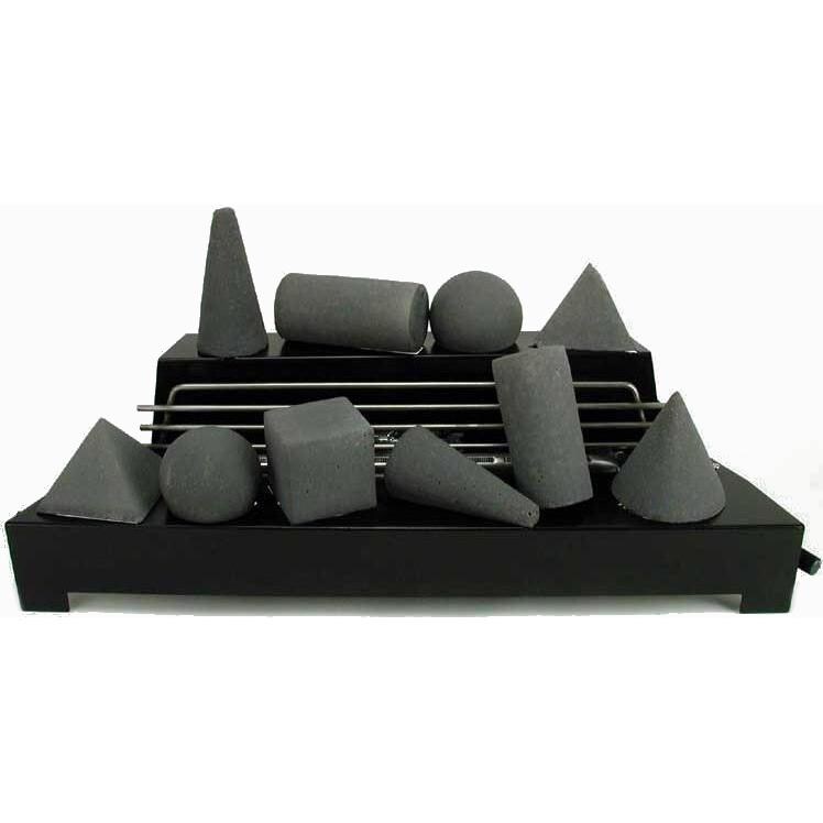 Rasmussen 30-Inch Dark Gray ALTERNA FireShape Set With Vent-Free Black Chassis Burner thumbnail