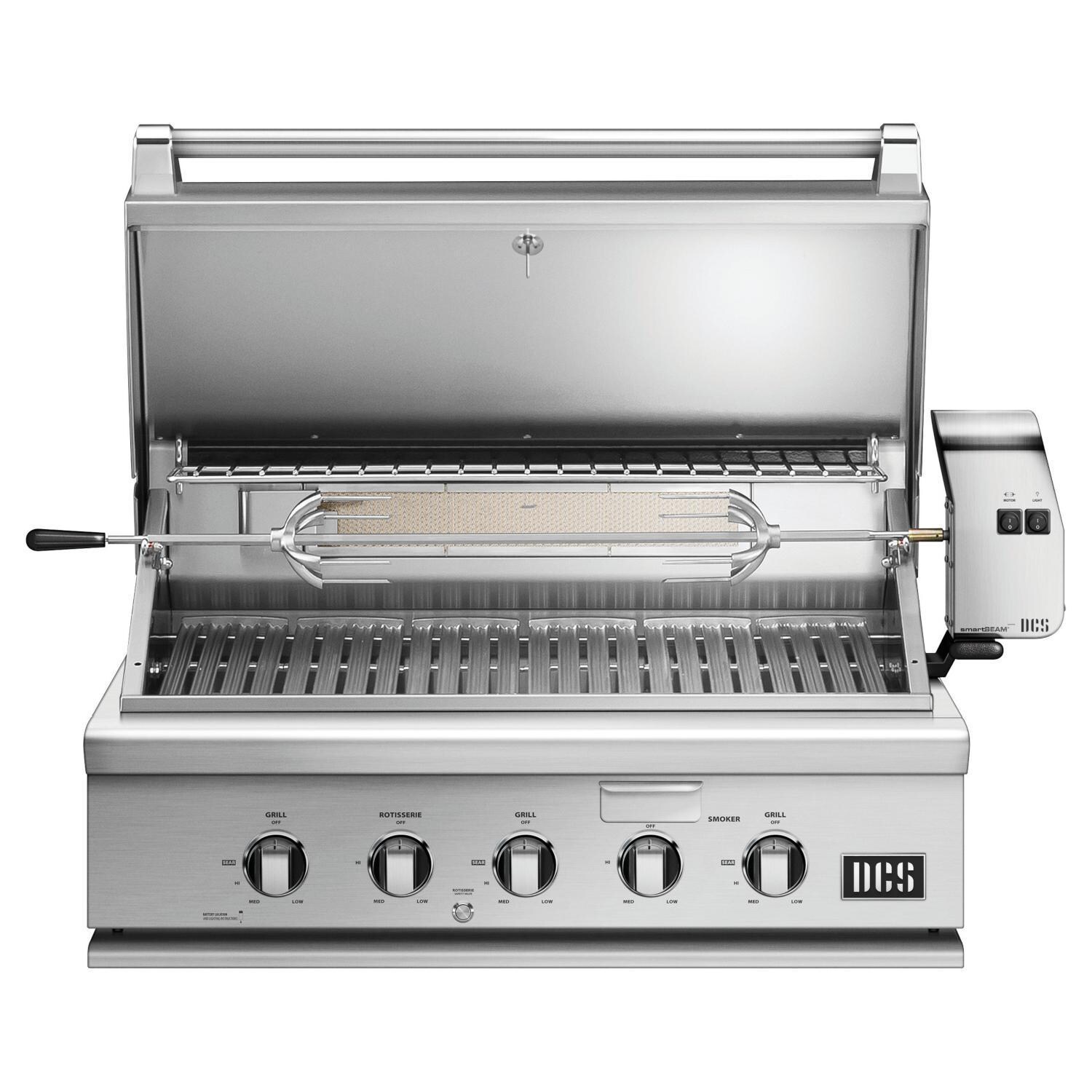 DCS BH1-36R-L Series 7 Traditional 36-Inch Built-In Propane Gas Grill With Rotisserie - Open Hood
