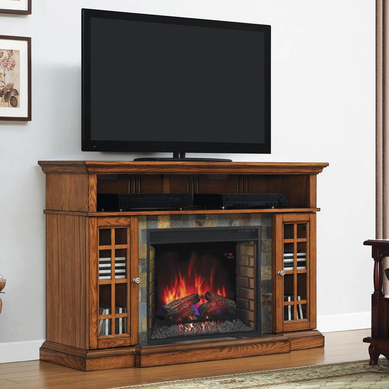 Classicflame Lakeland 60 Inch Electric Fireplace Media Console With