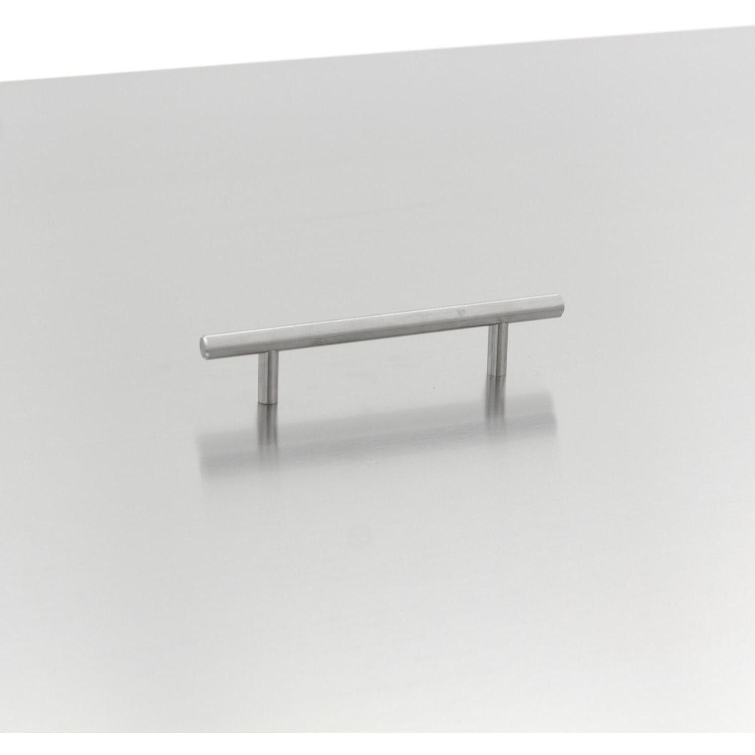  BBQGuys Signature Series 33-Inch Square Pan Cover - Stainless Steel - Handle Detail thumbnail