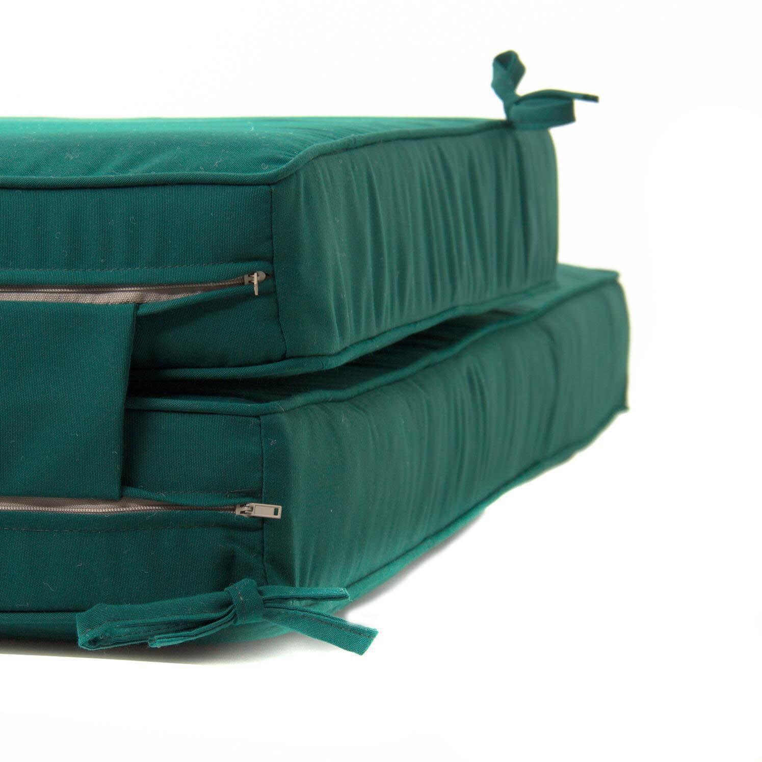 Long Replacement Chaise Lounge Cushion With Piping - Zipper And Tie Detail thumbnail