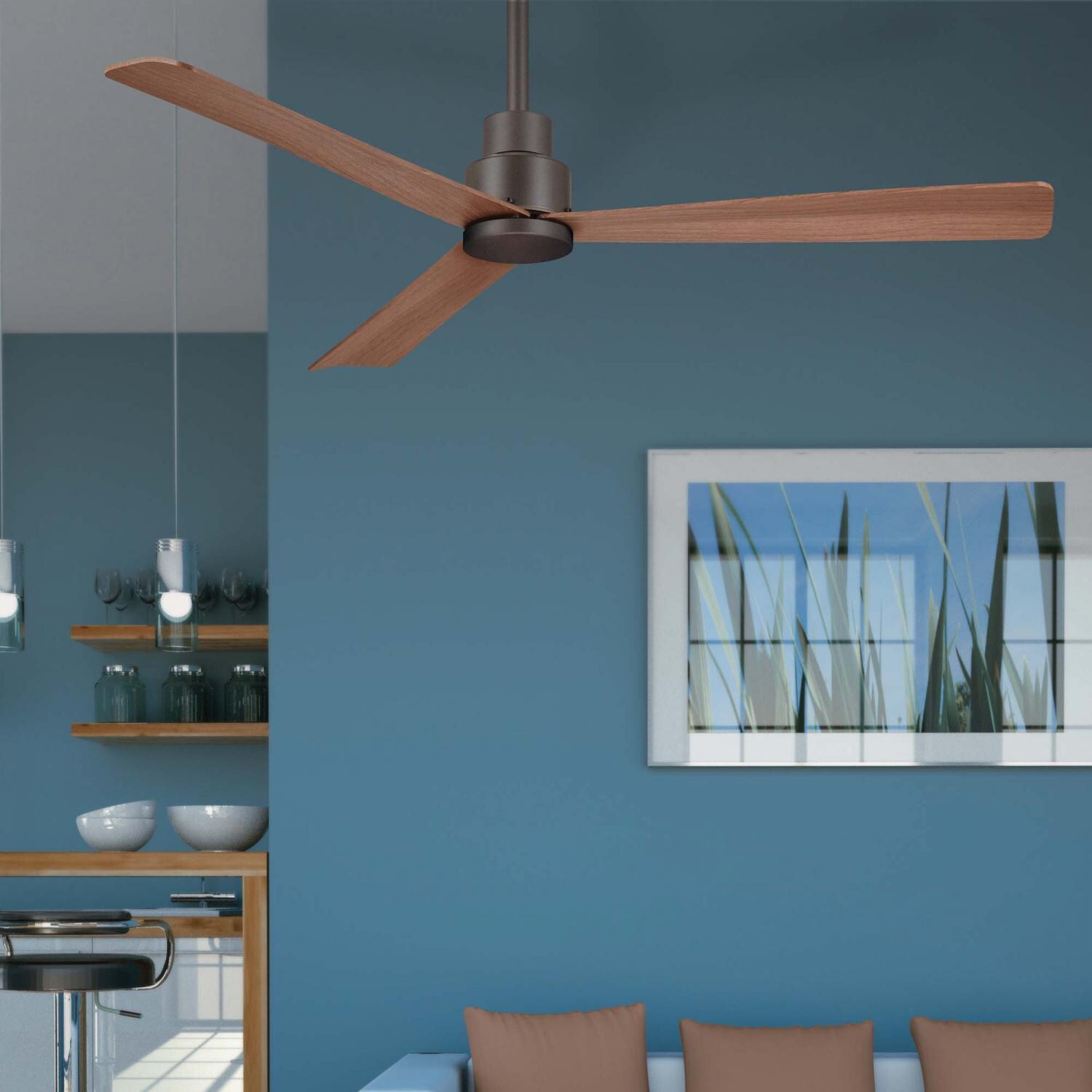 Minka-Aire F786-ORB Simple 44-Inch 3-Blade Ceiling Fan in Oil Rubbed Bronze Finish w/ - Medium Maple - Blades - Lifestyle thumbnail