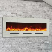 Amantii Wall Mount/Flush Mount 50-Inch Electric Fireplace with White Glass Surround - WM-FM-50-BG + 10701163B-WM50FLU image