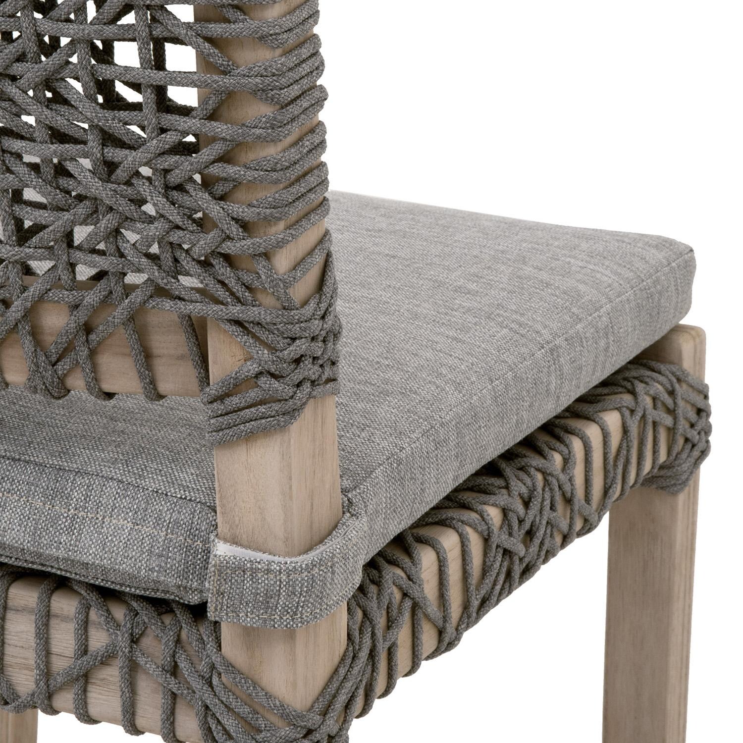 Blushing Bay Woven Rope Counter Bar Stool in Dove By Lakeview - Seat Detail thumbnail