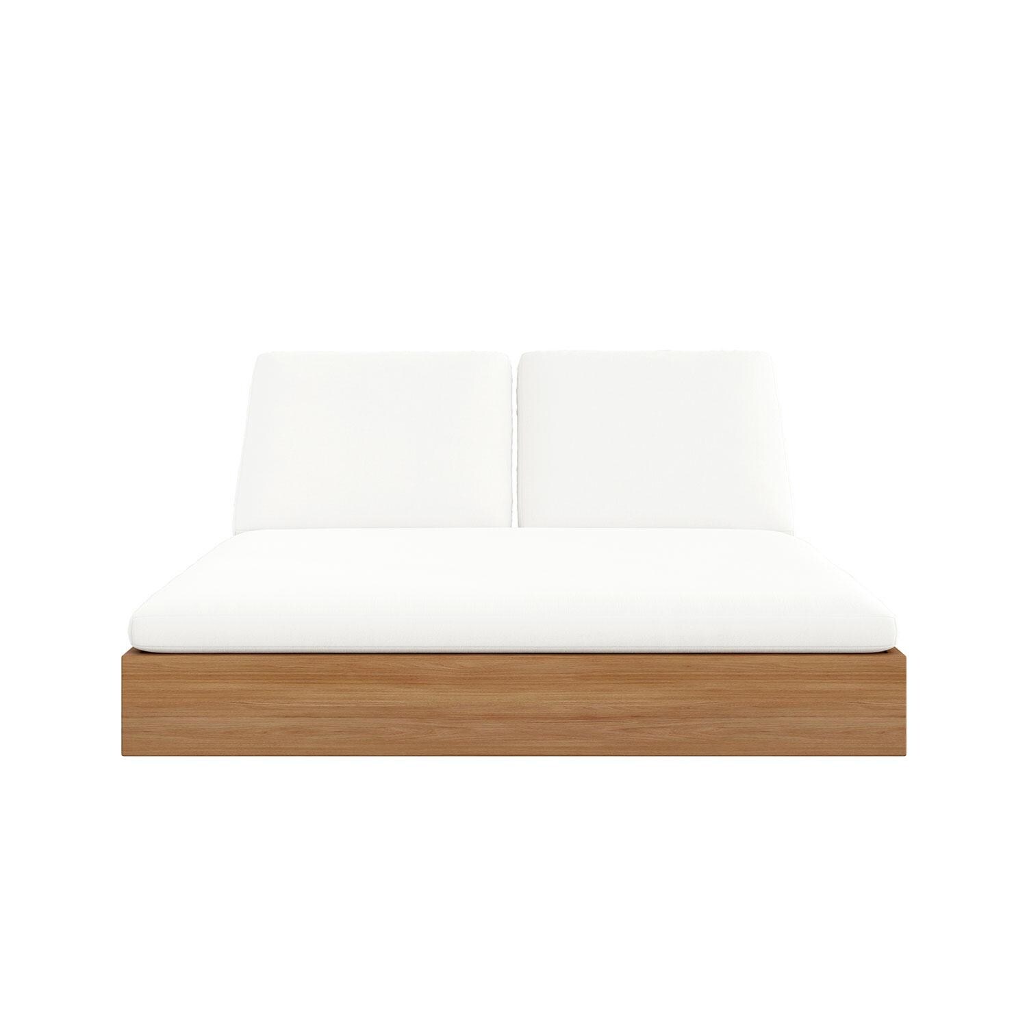 Bellawood 2 Person Teak Double Chaise Lounge in Natural by Lakeview Outdoor Designs - White Background thumbnail