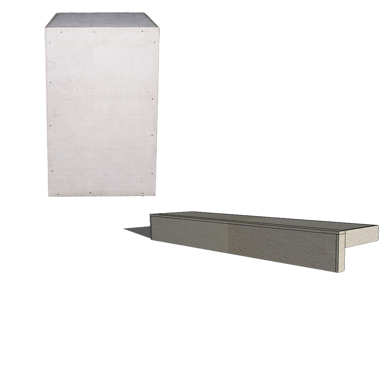 Universal 24-Inch Outdoor Kitchen Filler Cabinet And Universal 24-Inch Ready To Finish Overhang Raised Bar - Display - White Background thumbnail