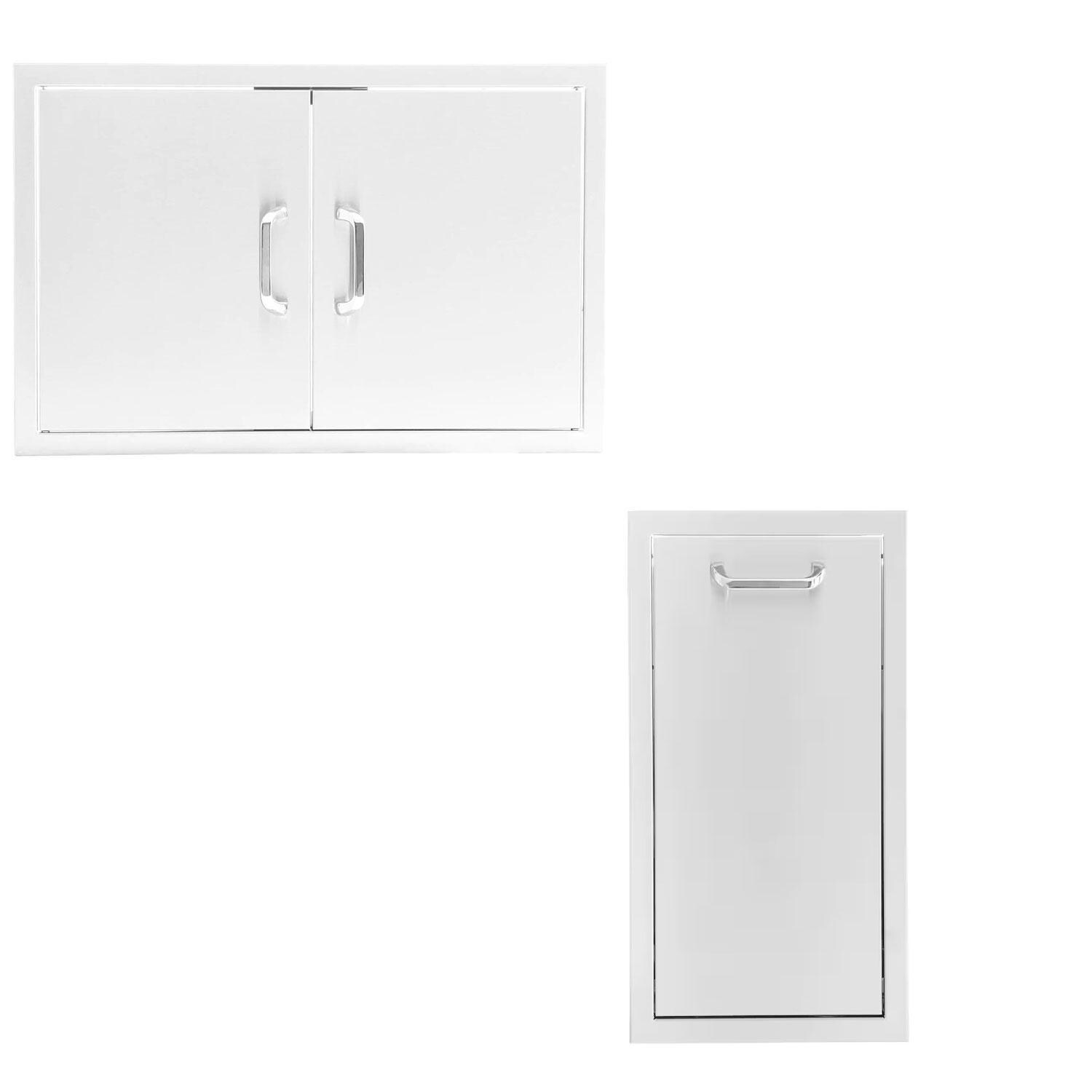 BBQGuys Signature 25 Inch Double Access Door and Trash Bundle