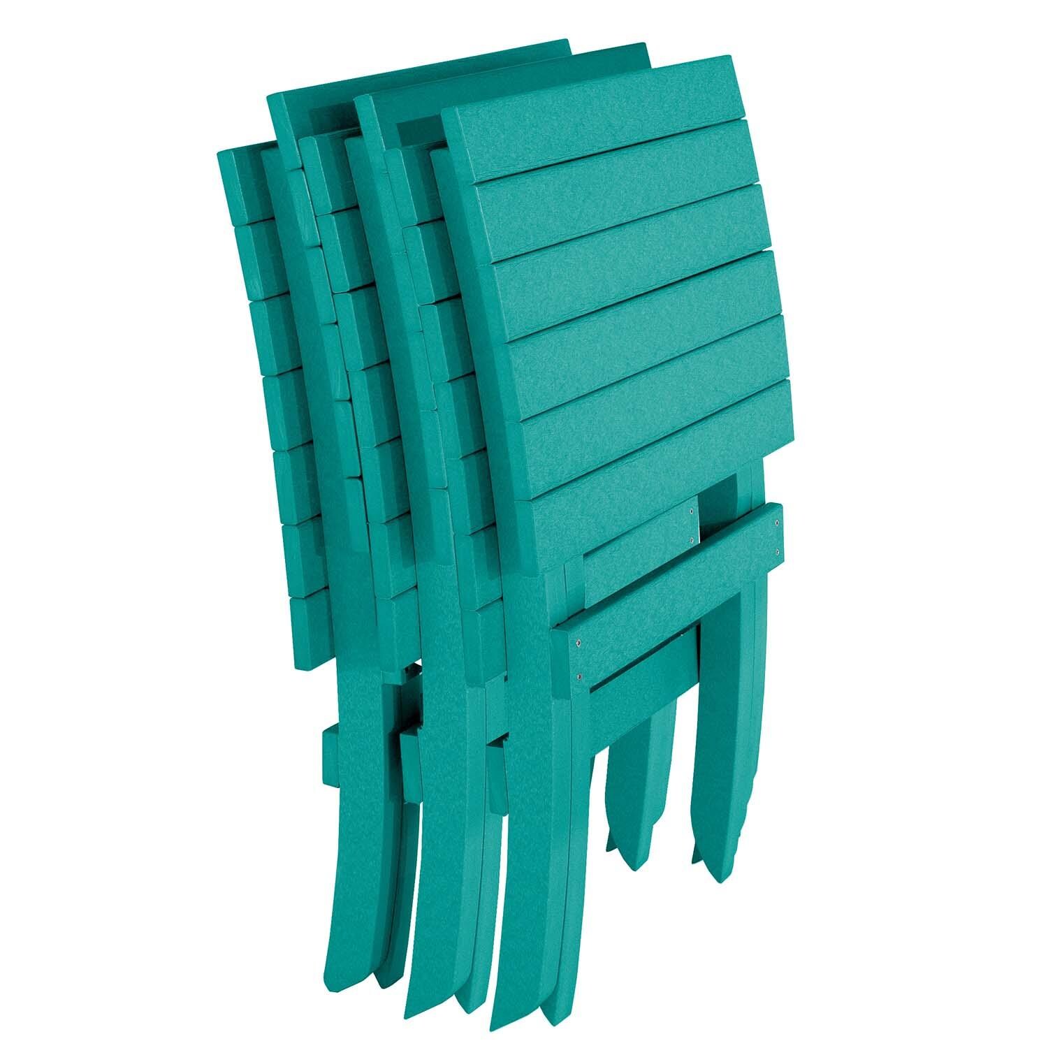 Hazel Cove Recycled Plastic Folding & Stacking Dining Side Chair in Seaglass Blue by Lakeview Outdoor Designs - Stacking - White Background thumbnail