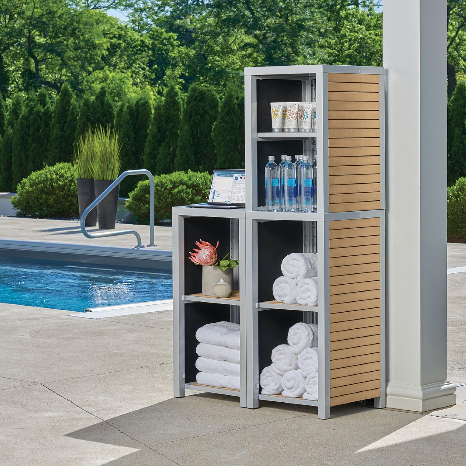 Oxford Garden Travira Natural Tekwood Shelf - 3 Shelves thumbnail