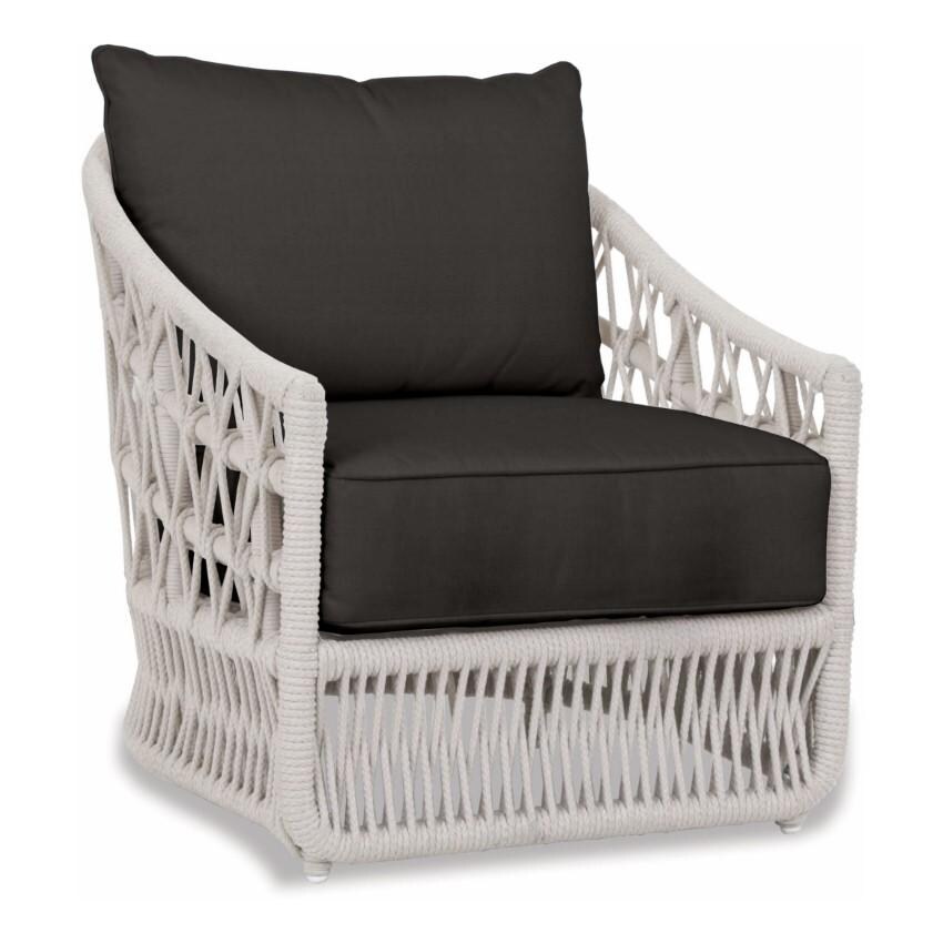 Dana Woven Rope Club Chair w/ Self Welt in Natural/Spectrum Carbon by Sunset West - White Background thumbnail