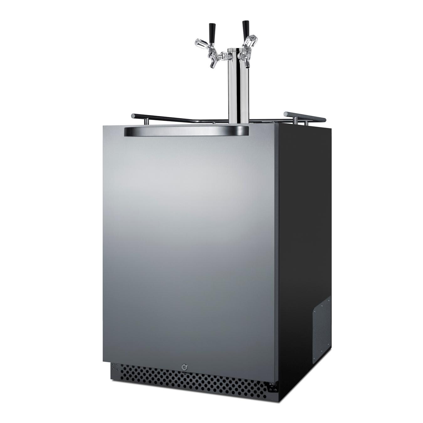 Summit SBC696OSTWINTL Commercial Outdoor Rated Double Tap Beer Dispenser / Kegerator w/ TapLock - No Casters thumbnail