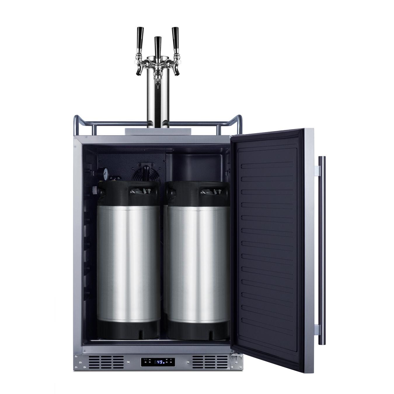 Summit SBC683OSTRIPLE Commercial Outdoor Rated Triple Tap Beer Dispenser / Kegerator - With Tanks thumbnail