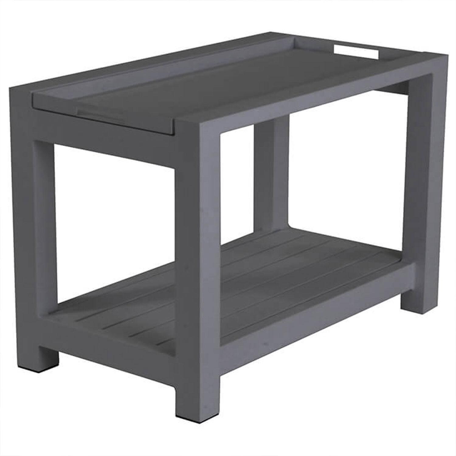Easy Aluminum Serving Trolly/Tray in Gray By KETTLER - Display - White Background thumbnail