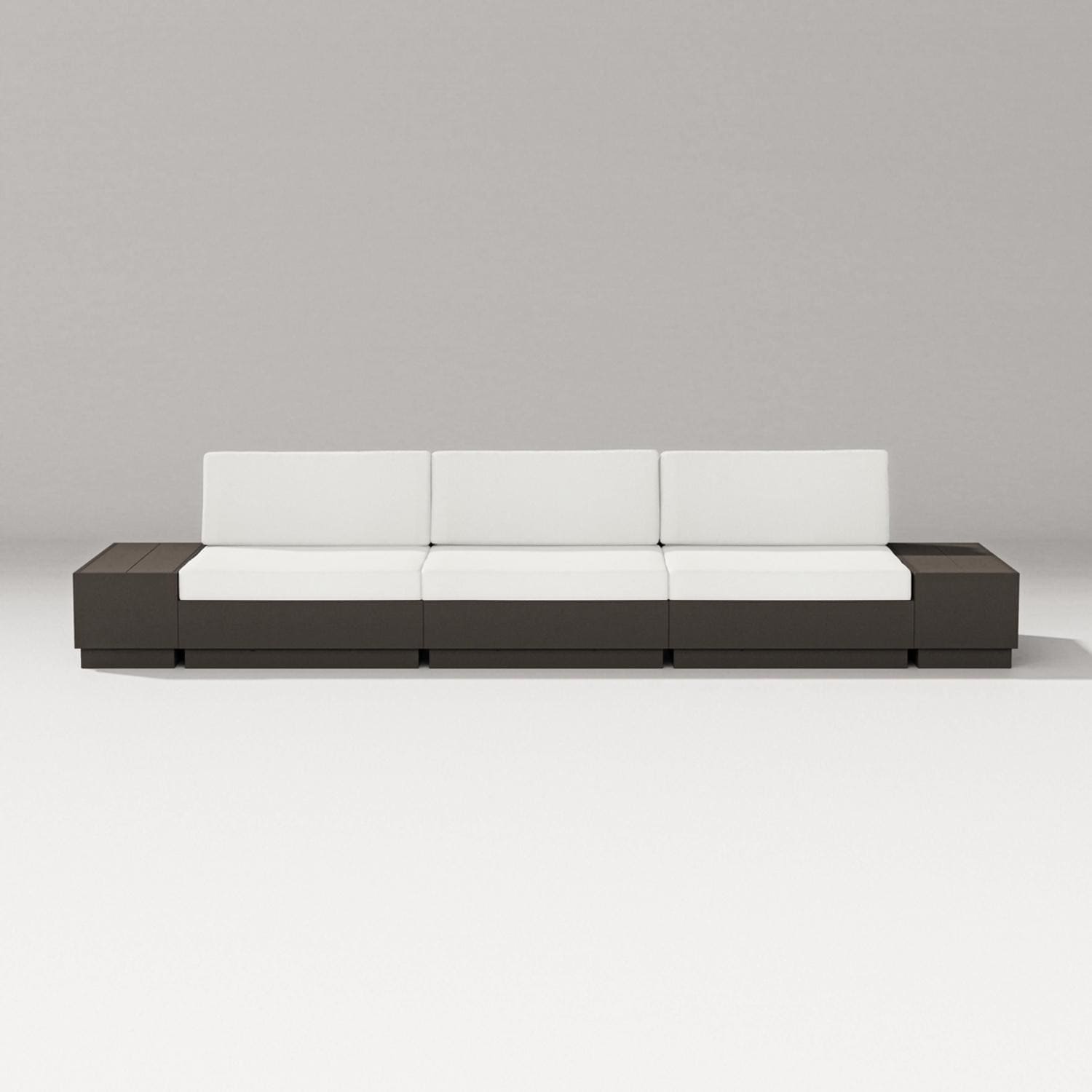 PW Designer Series Elevate 5 Pc Recycled Plastic Seating Set in Vintage Coffee/Natural Linen - Set - White Background thumbnail