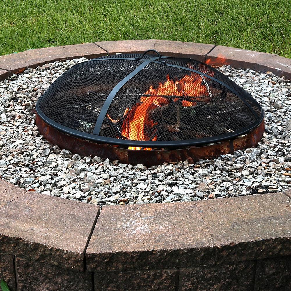 Ultimate Patio 40-Inch Fire Pit Spark Screen - Over the Fire