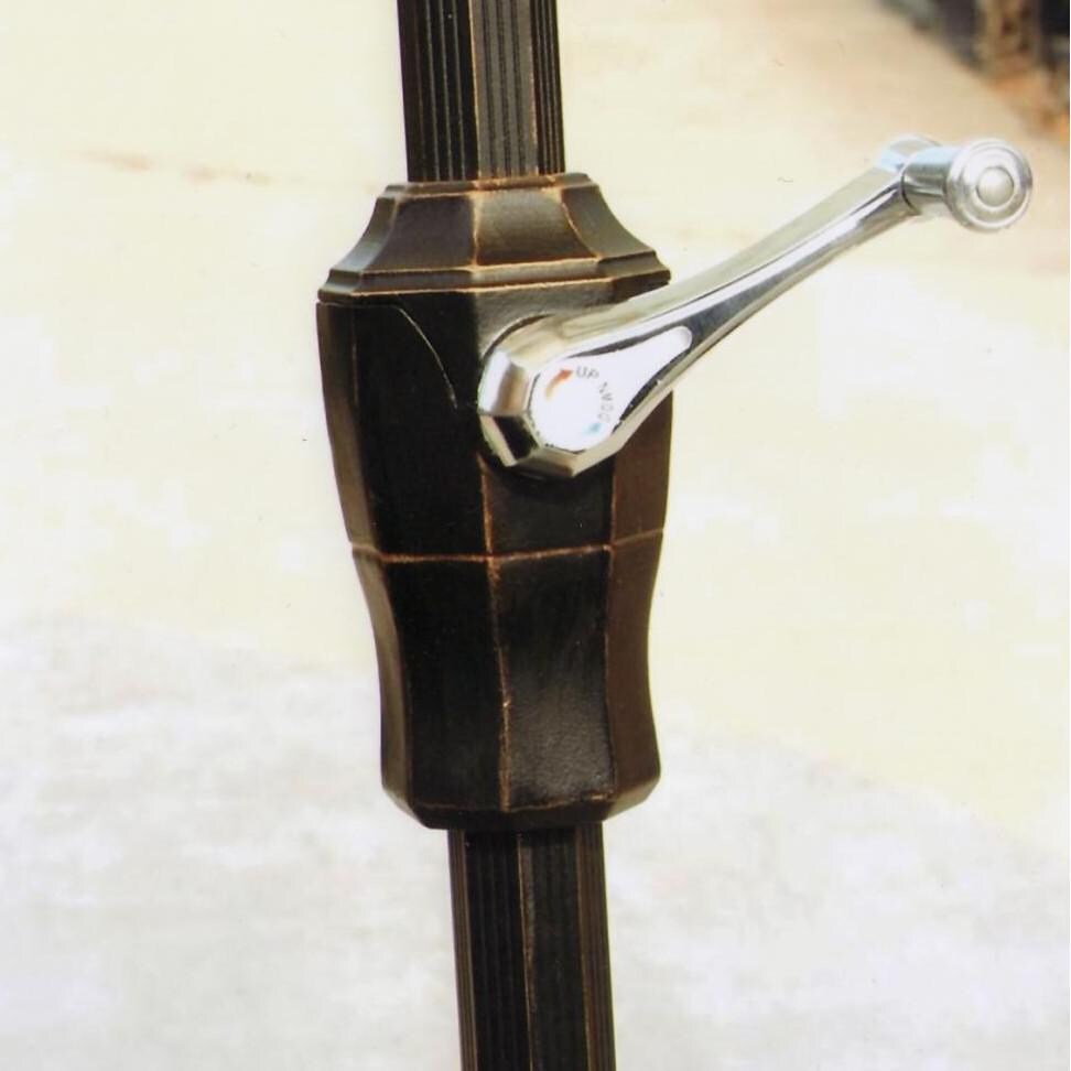 Darlee 9 Ft. Aluminum Bar Height Auto Tilt Patio Market Umbrella - Paprika - Crank Detail thumbnail