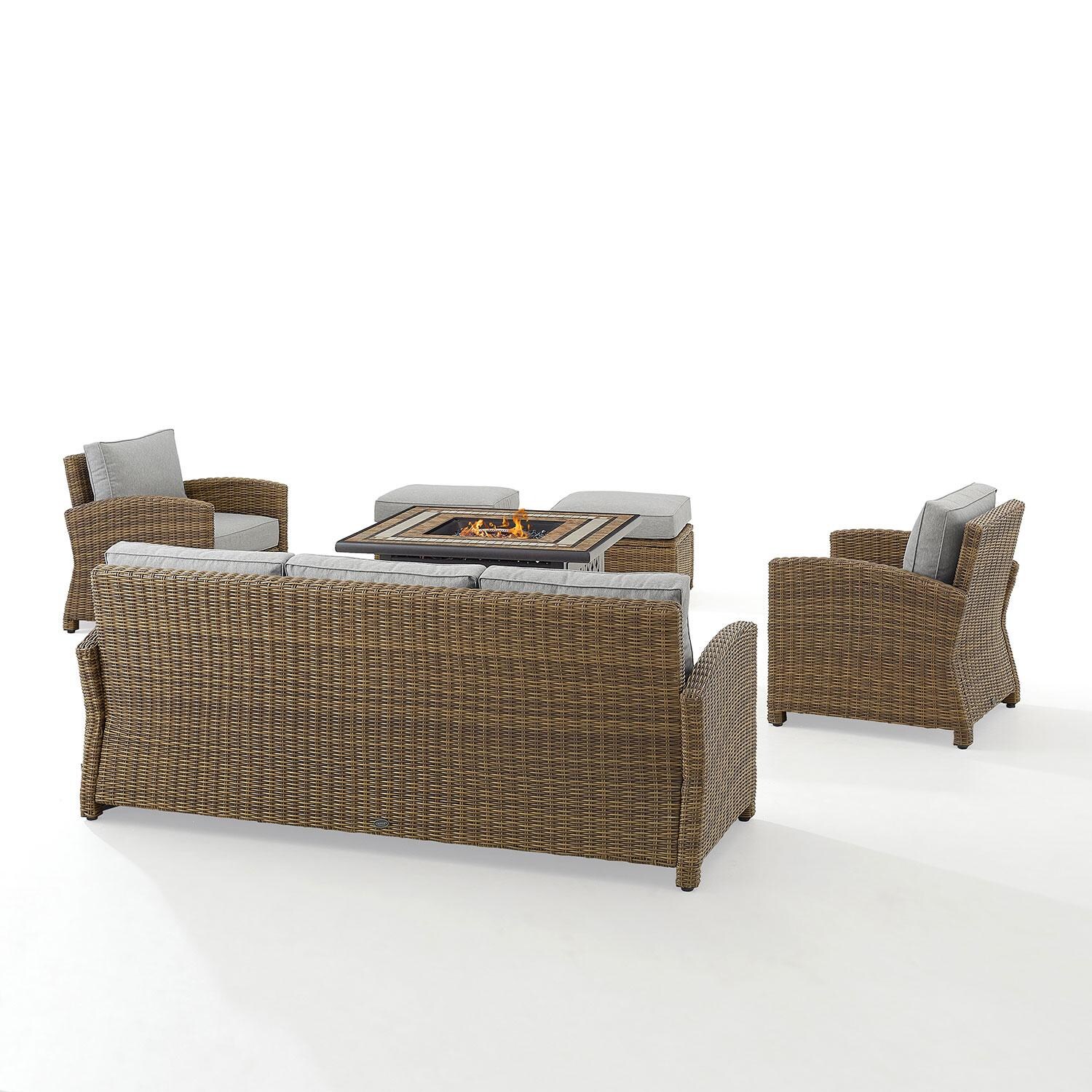 Ultimate Patio UP-92417WB-GY 6Pc Wicker Outdoor Sofa Set in Gray - Rear - White Background thumbnail