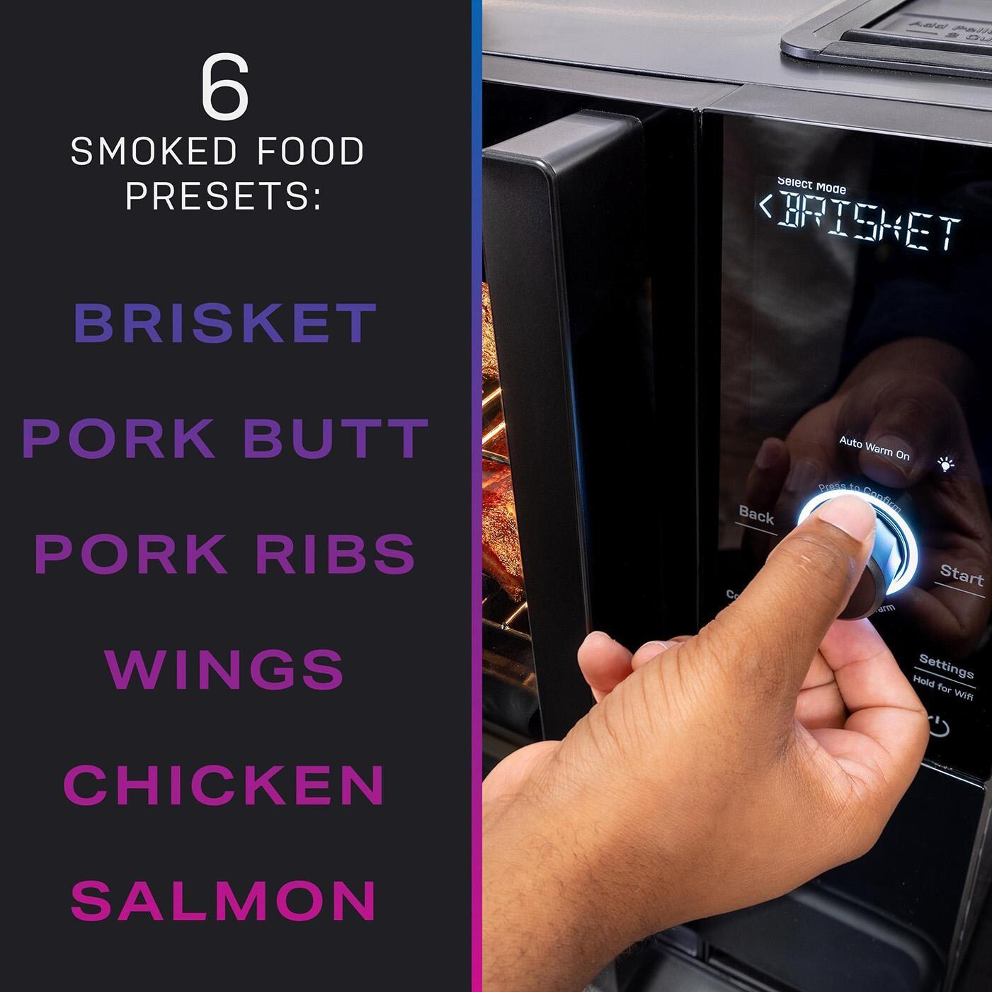 GE Profile P9SBAAS6VBB Smart Indoor Smoker - Food Presets - Detail thumbnail