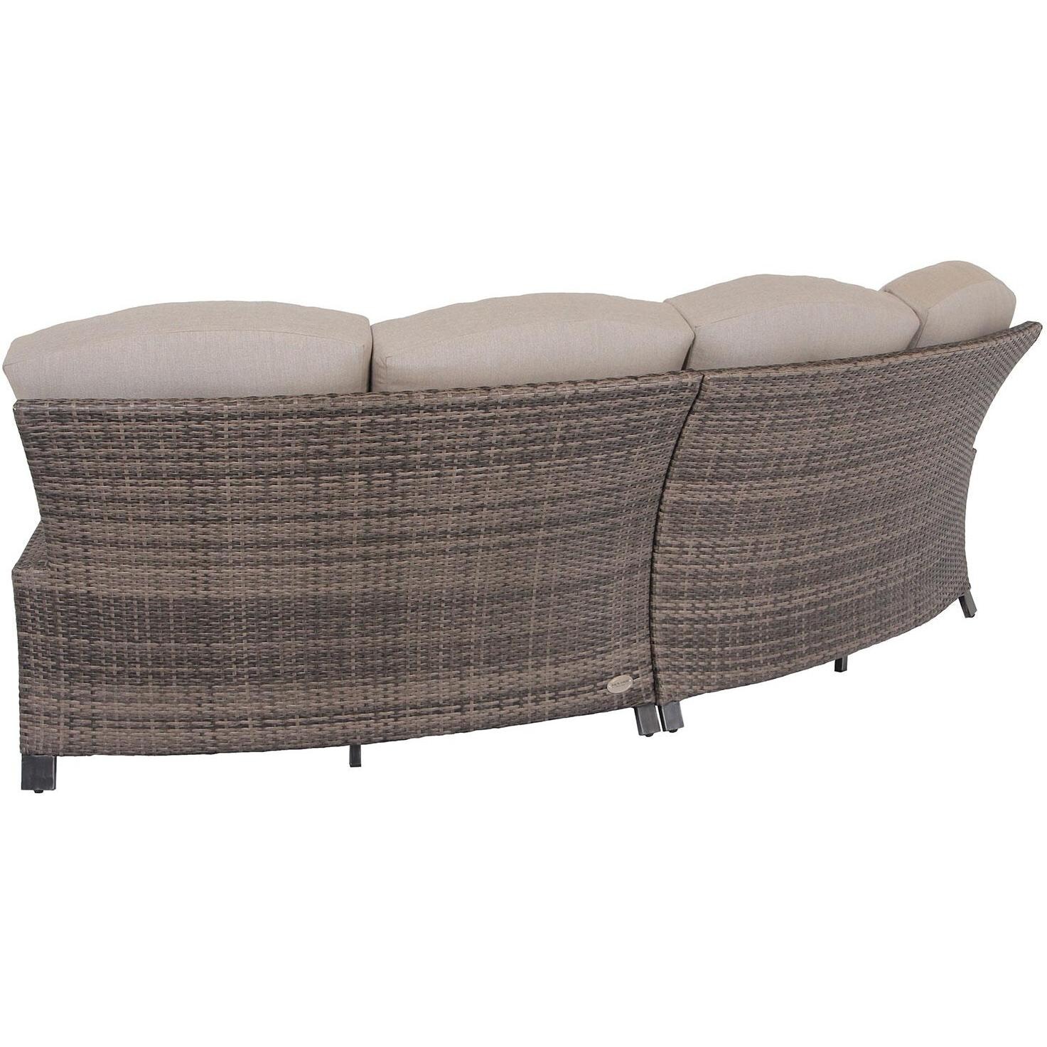 Lakeview LVD-C-3SOF Captiva Isle 3 Person Fully Cushioned Woven Sofa Seat in Alumunim by Barcalounger - Rear View - White Background thumbnail