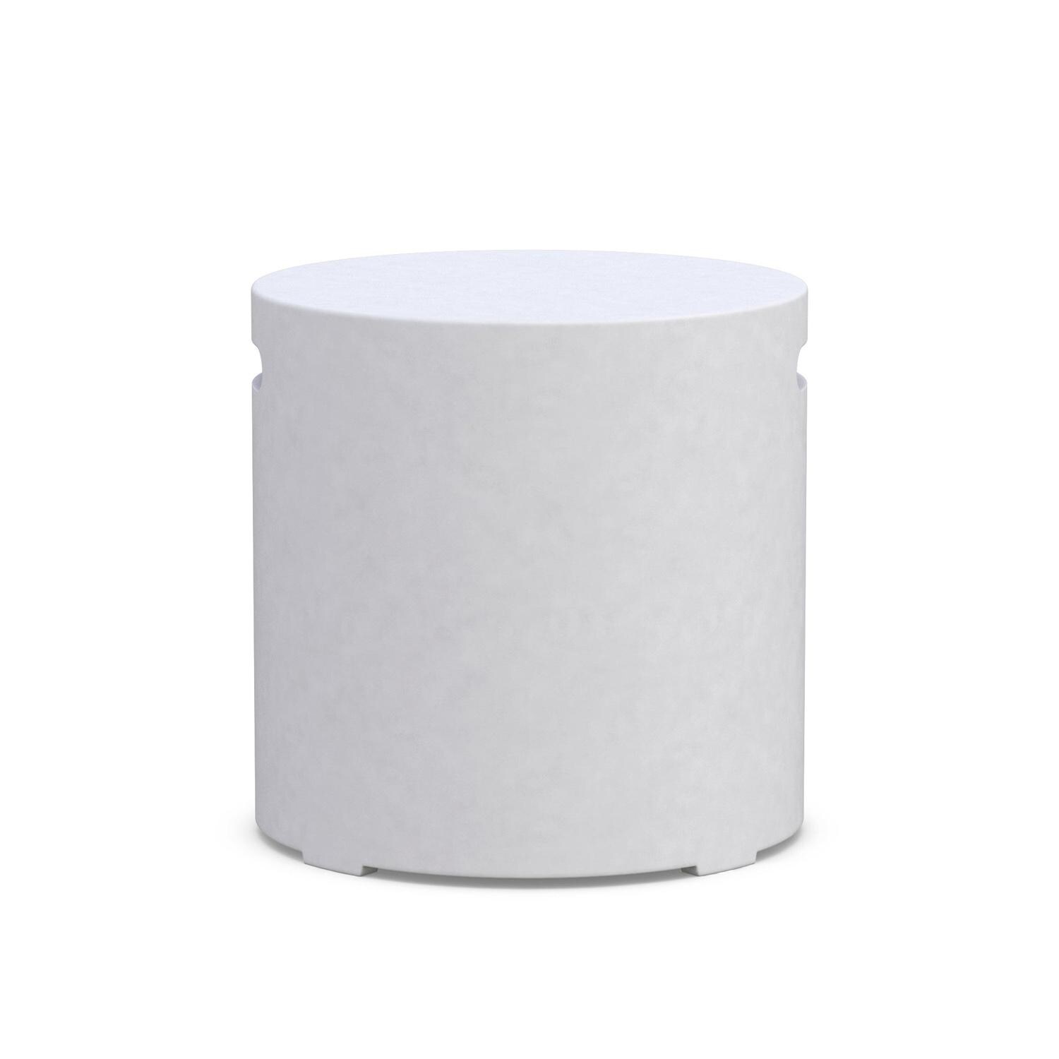 Azzurro Living Cabo 41 Inch Propane Fire Table W/ Tank Cover in White - Tank Cover Side - White Background thumbnail