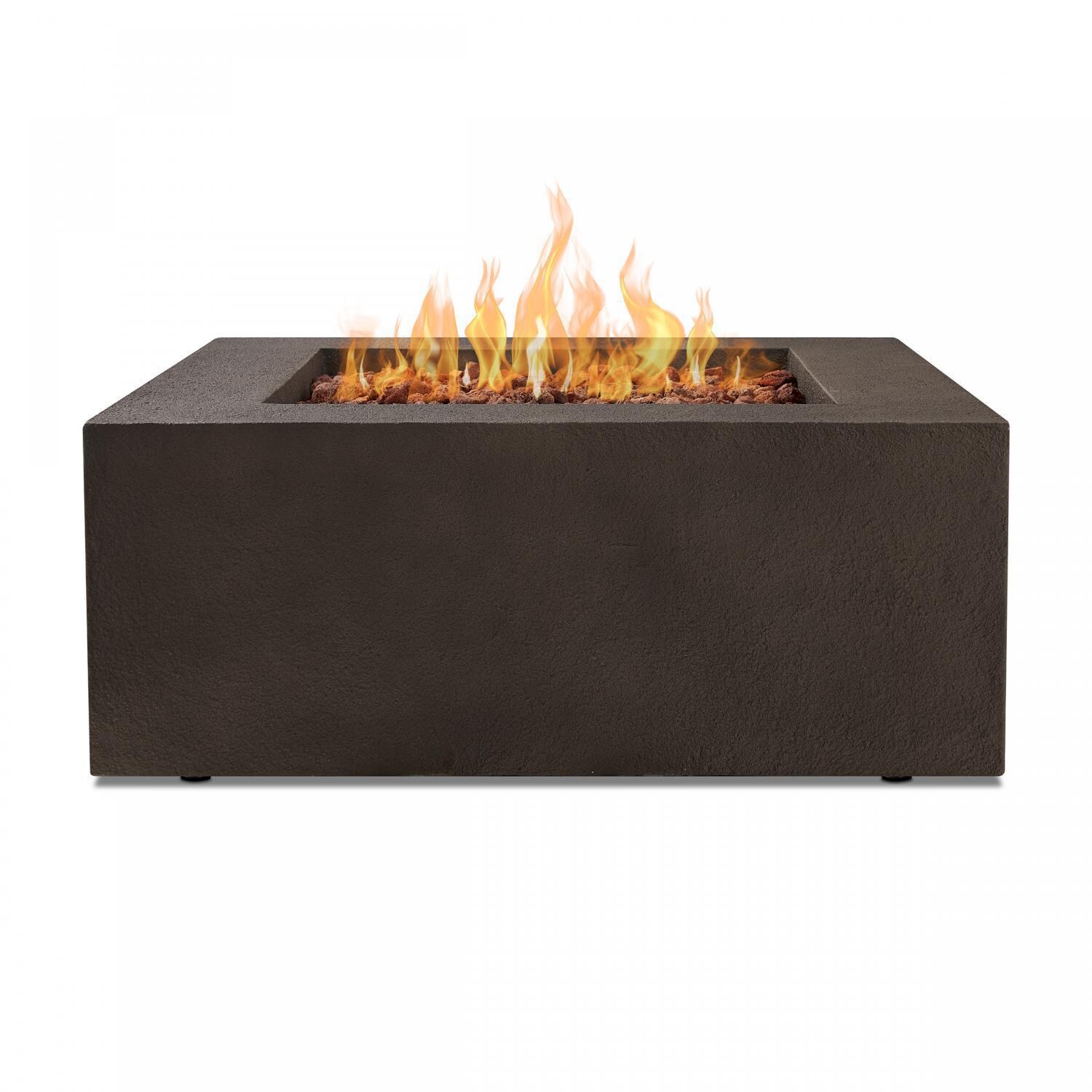 Lakeview Outdoor Designs SC-9720NG-KB Villa Flora 36-Inch Square Natural Gas Fire Pit Table - Kodiak Brown - Side View thumbnail
