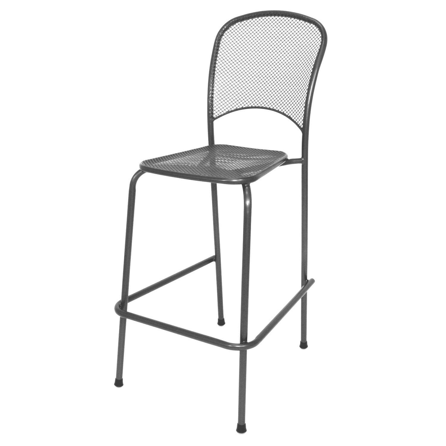 Carlo 4 Pc Steel Bar Stool Set in Gray By KETTLER - Single Stools (Four Included) - White Background thumbnail