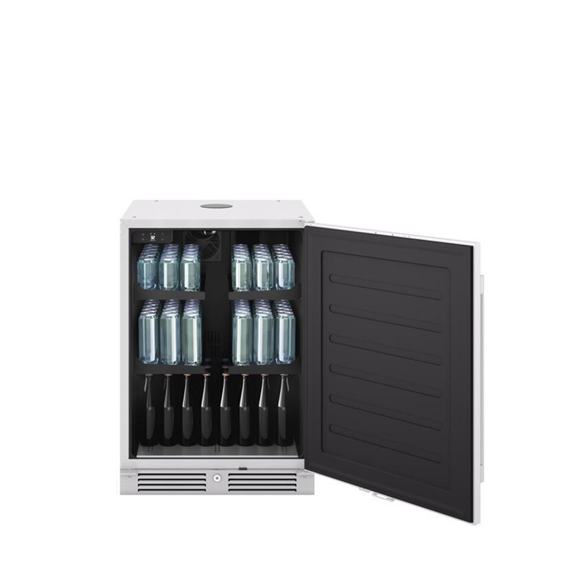 Zephyr PRKB24C01AS-OD Presrv 24-Inch Outdoor Kegerator & Beverage Cooler Triple Tap on Rolling Casters w/Line Cleaning Kit - Shown As Beverage Cooler Fully Stocked thumbnail