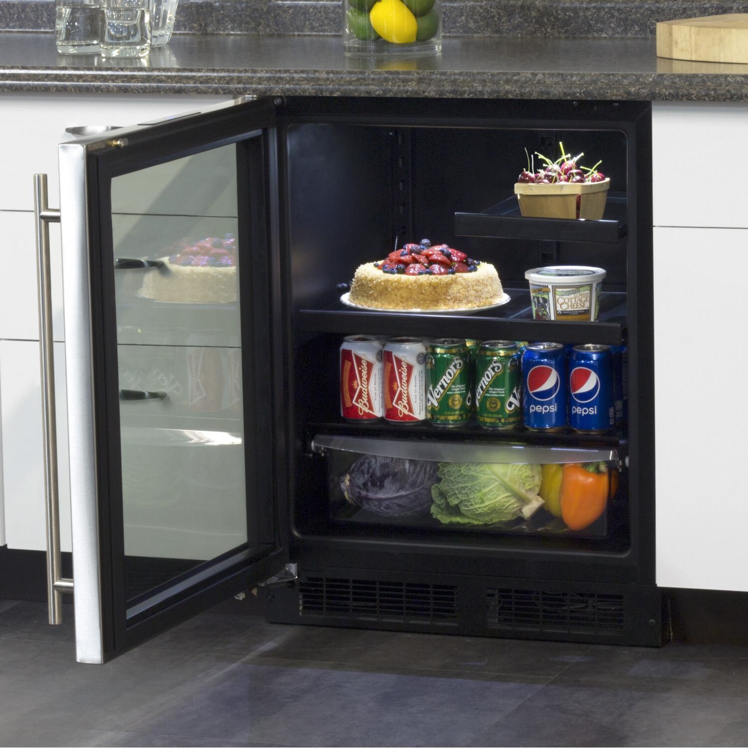 Marvel 24-Inch Left Hinge ADA Compliant Refrigerator - Stainless Steel - Door Open thumbnail