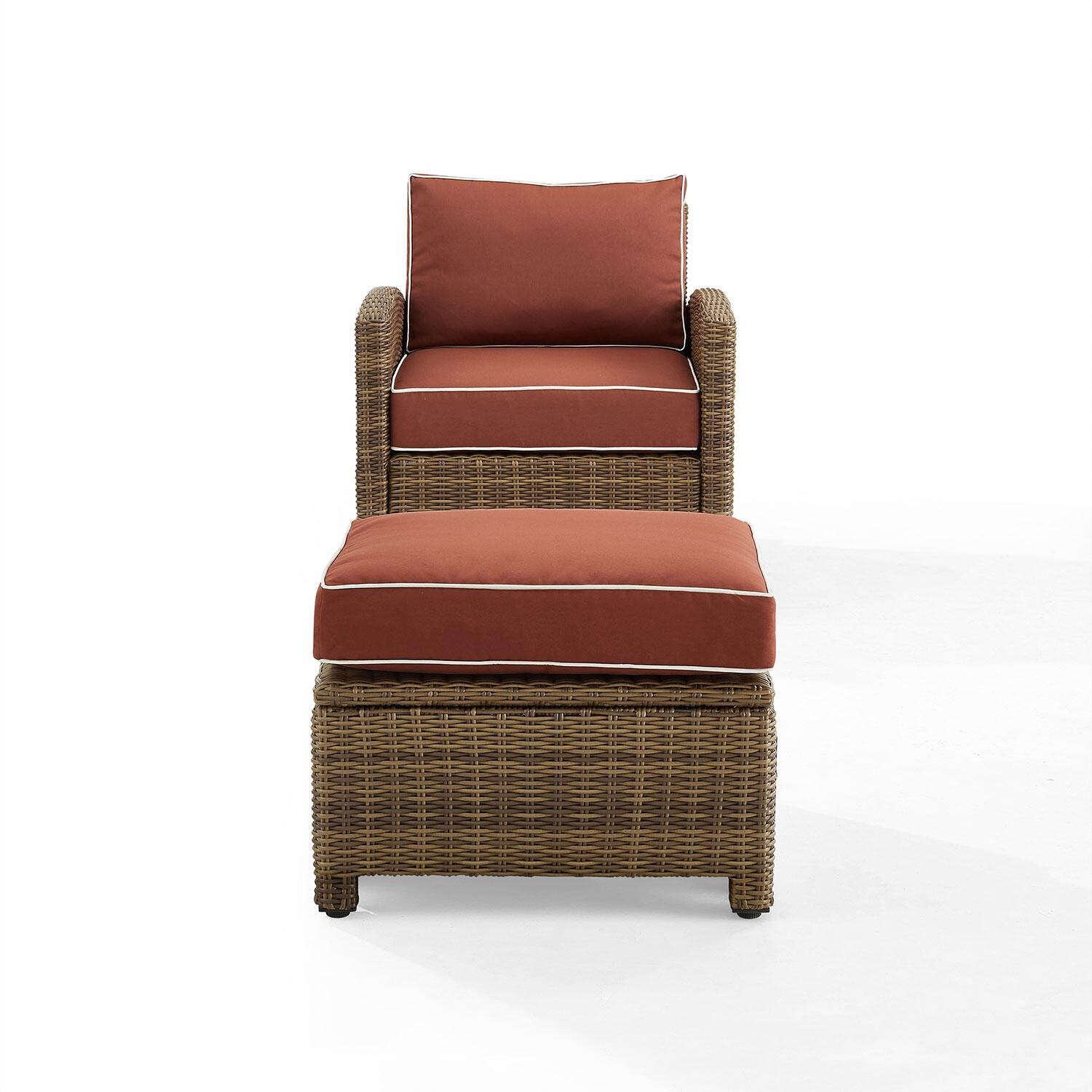 Ultimate Patio UP-92414WB-SG 2Pc Wicker Outdoor Chair Set in Sangria - Front View - White Background thumbnail