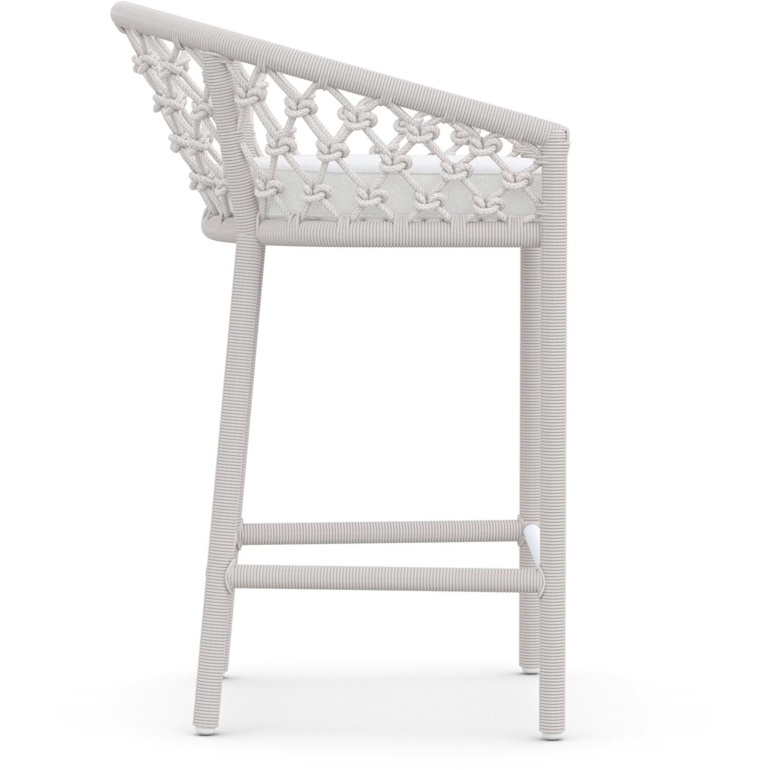 Azzurro Living Amelia Woven Rope Counter Stool in Sand/Cloud - Side - White Background thumbnail