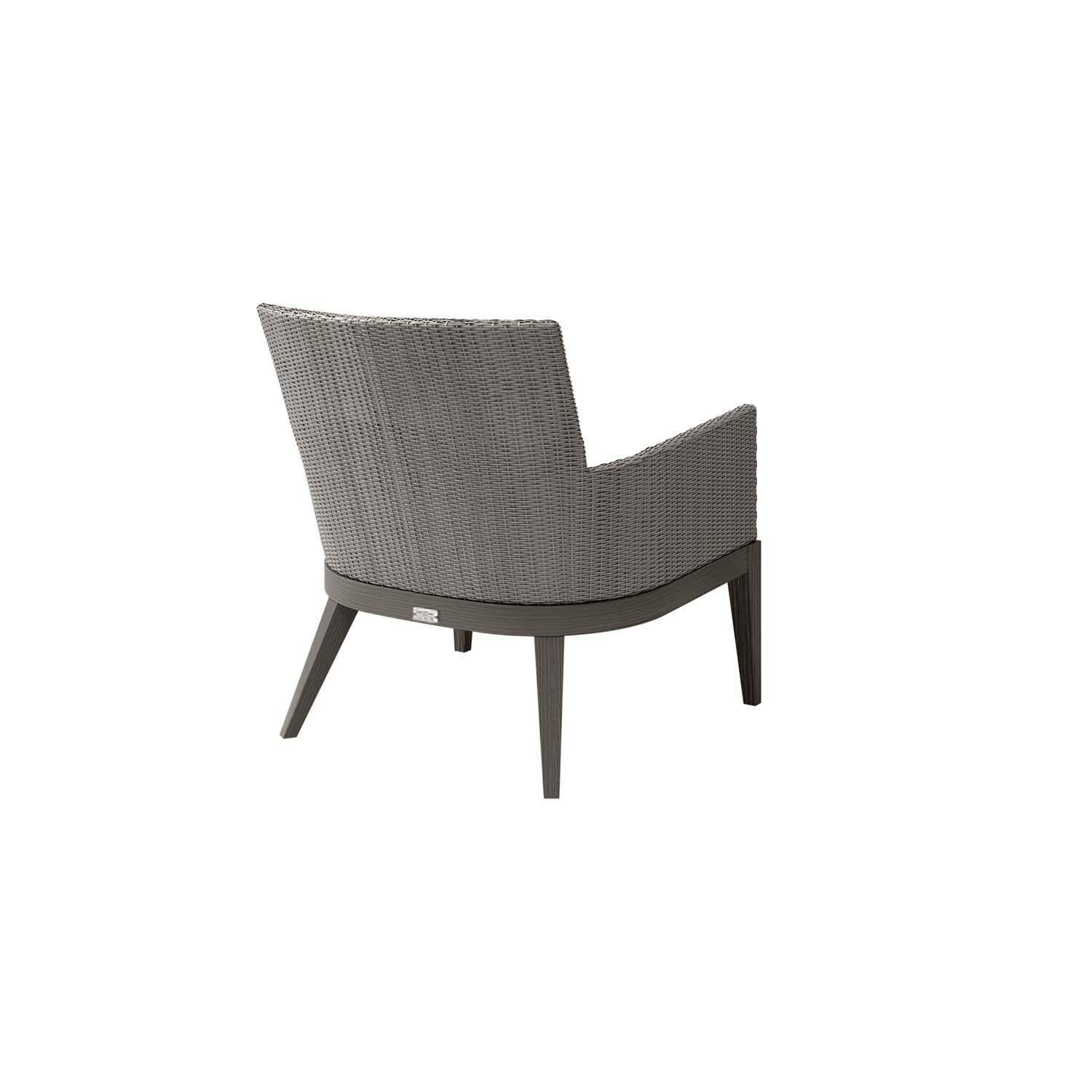 Siena Wicker & Aluminum Club Chair in Fog/Smoke By Ebel - Back View - White Background thumbnail