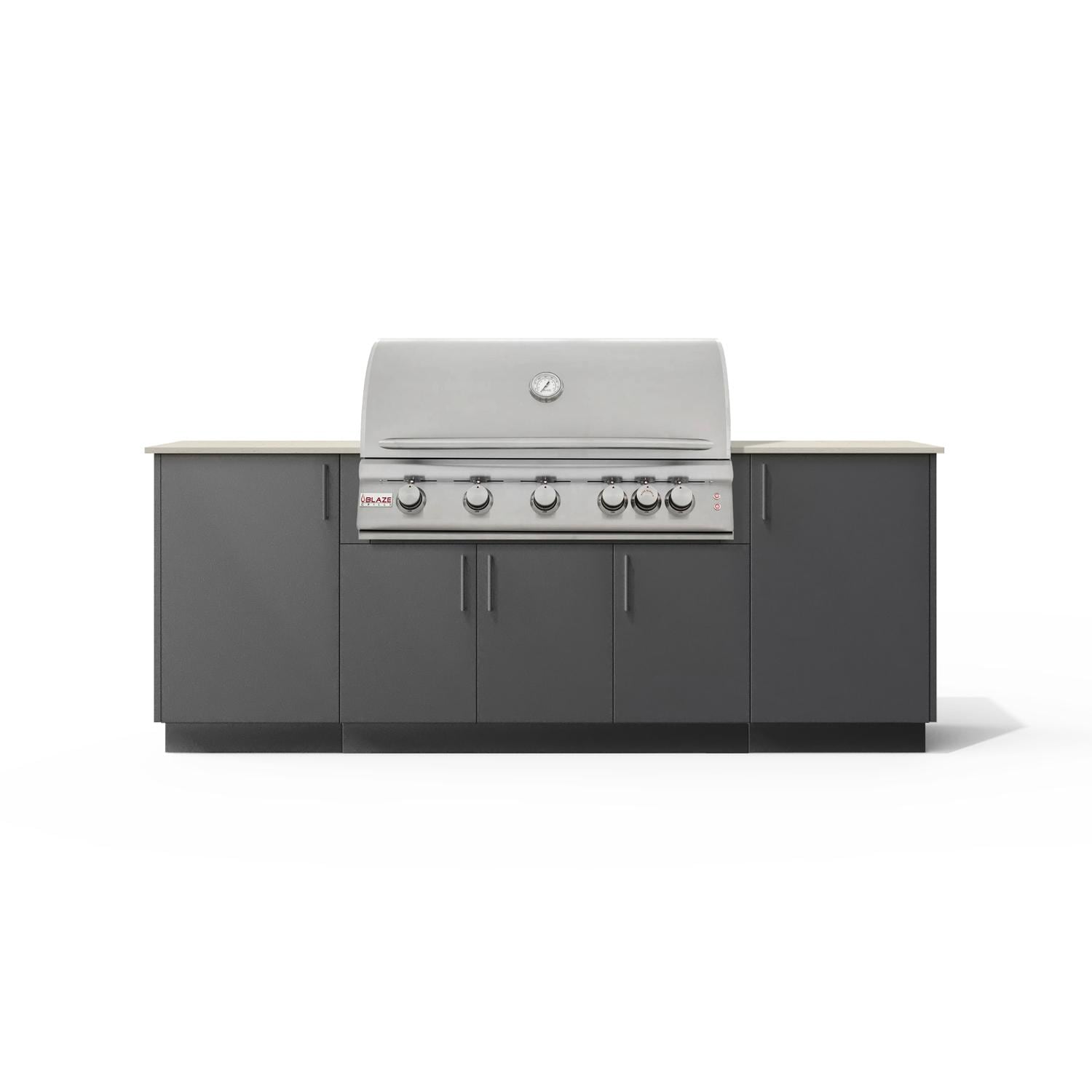 Urban Bonfire B-Sierra-42-Blaze-Danae-Anthracite Sierra 40 Outdoor Kitchen w/ Blaze Premium LTE Propane Grill, Danae Countertop & Anthracite Finish - White Background thumbnail
