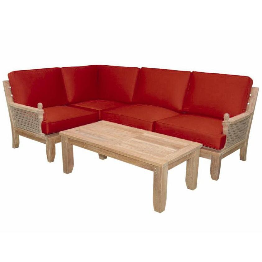 Anderson Teak Luxe Teak 4Person Patio Sectional Set BBQGuys