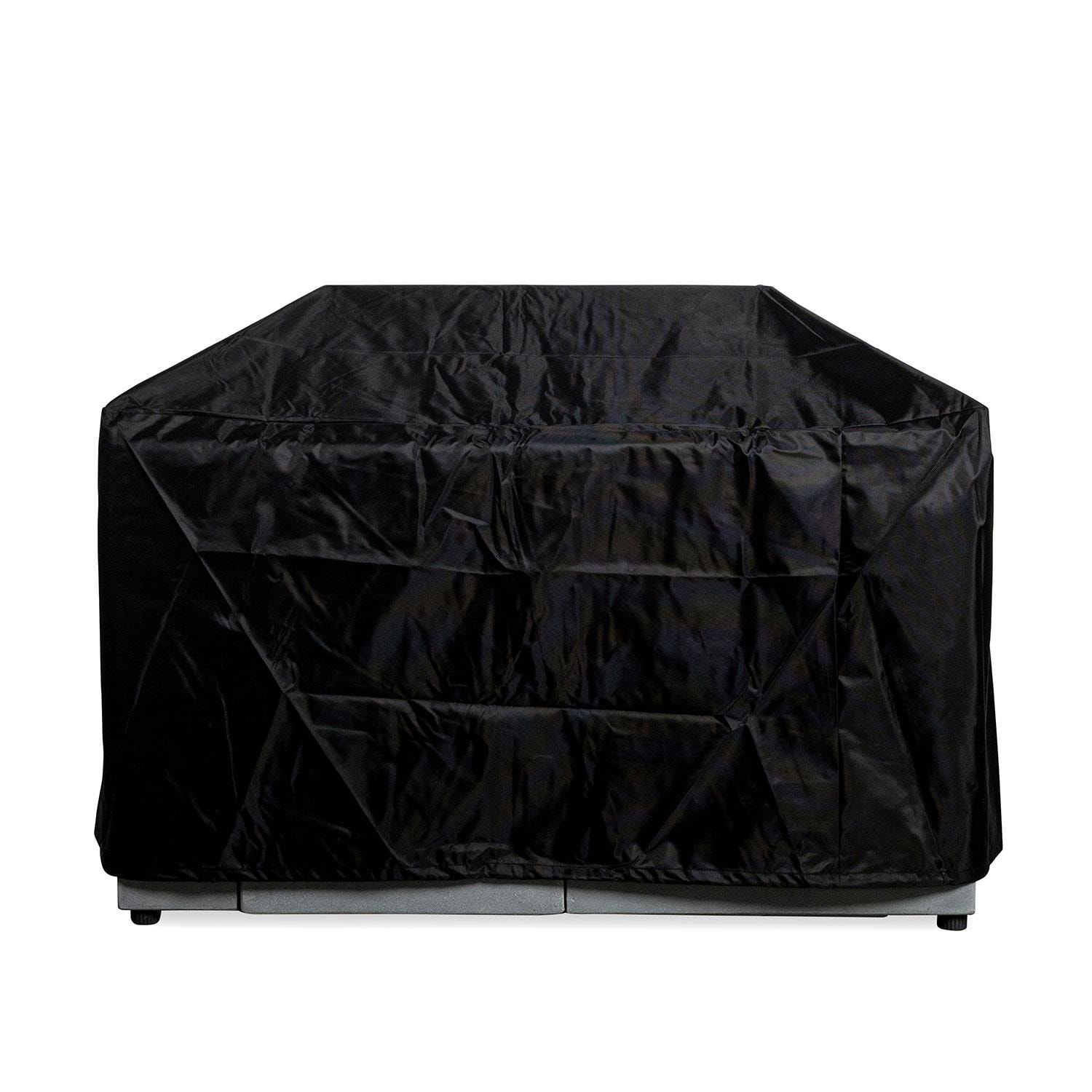 Glenwood 42-in Square Concrete Propane Fire Pit w/ Hidden Propane Tank in Natural Gray - Fire Pit Cover On - White Background thumbnail