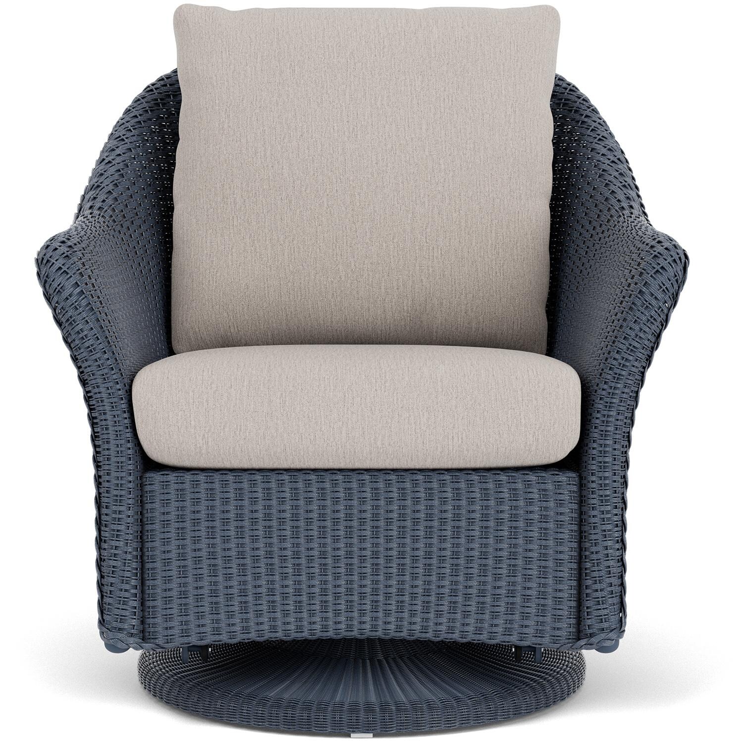 Lloyd Flanders Weekend Retreat Swivel Glider Lounge Chair in Denim Blue Finish W/ Remy Cloud Fabric thumbnail