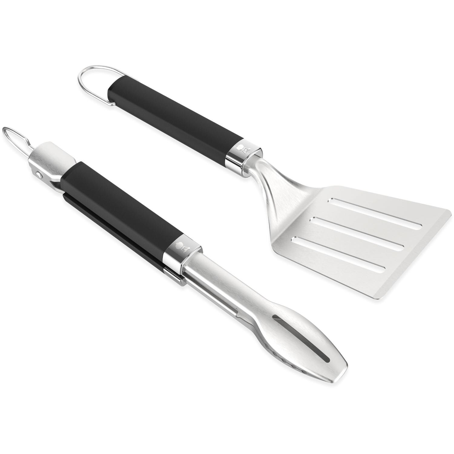 Weber 3400213 2 Pc BBQ Tool Set - Angled Left - White Background thumbnail