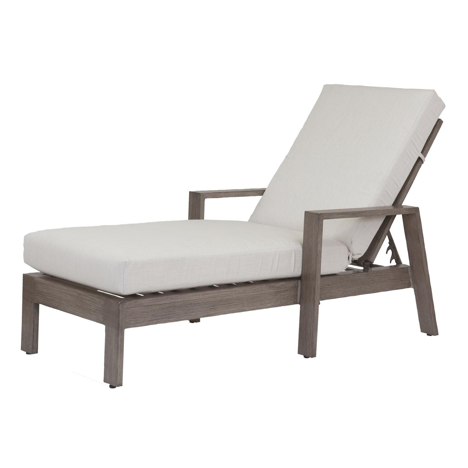 Laguna Aluminum Chaise Lounge in Driftwood/Canvas Flax by Sunset West