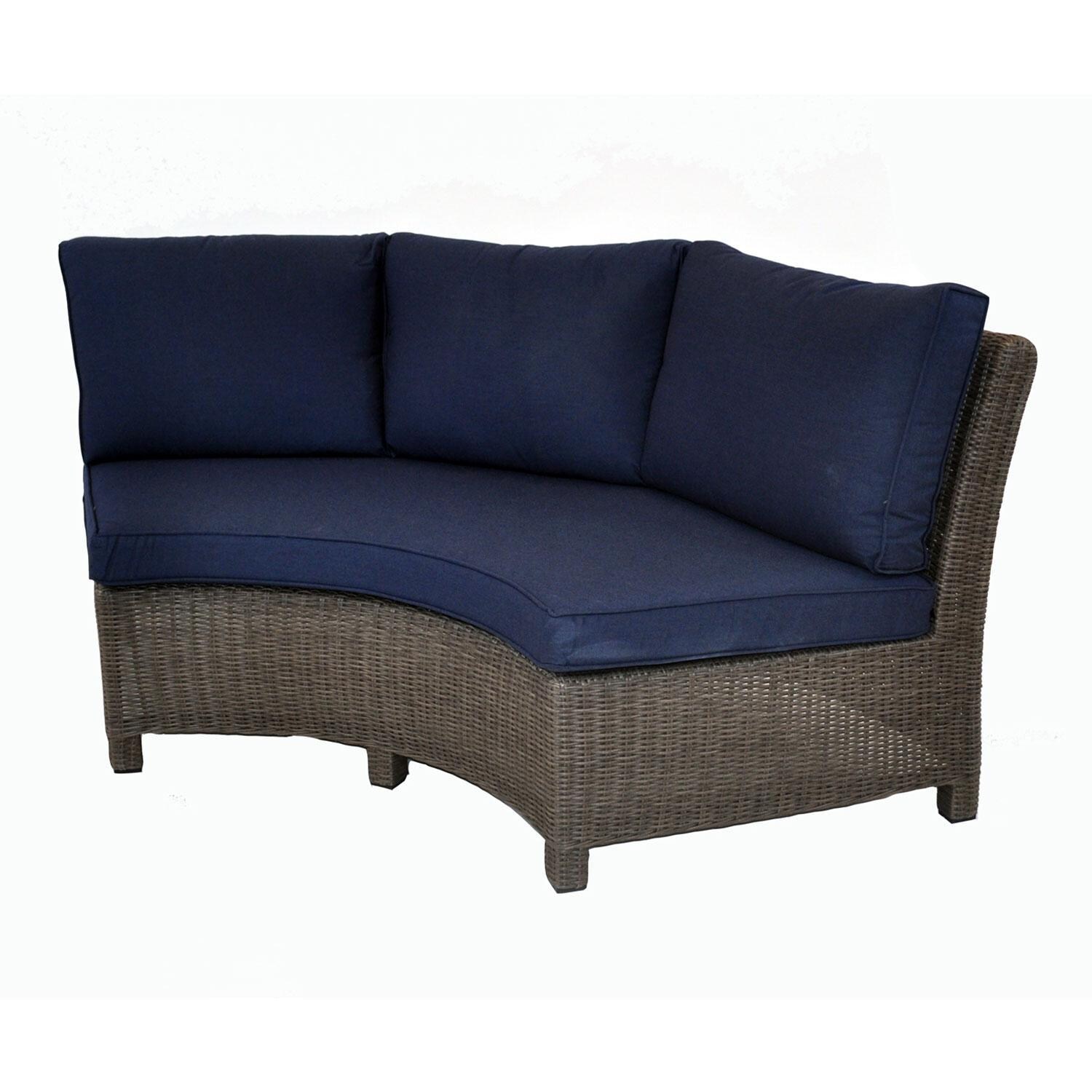 Palma 5 Pc Teak Round Seating Set in Spectrum Indigo By KETTLER - Sofa - White Background thumbnail