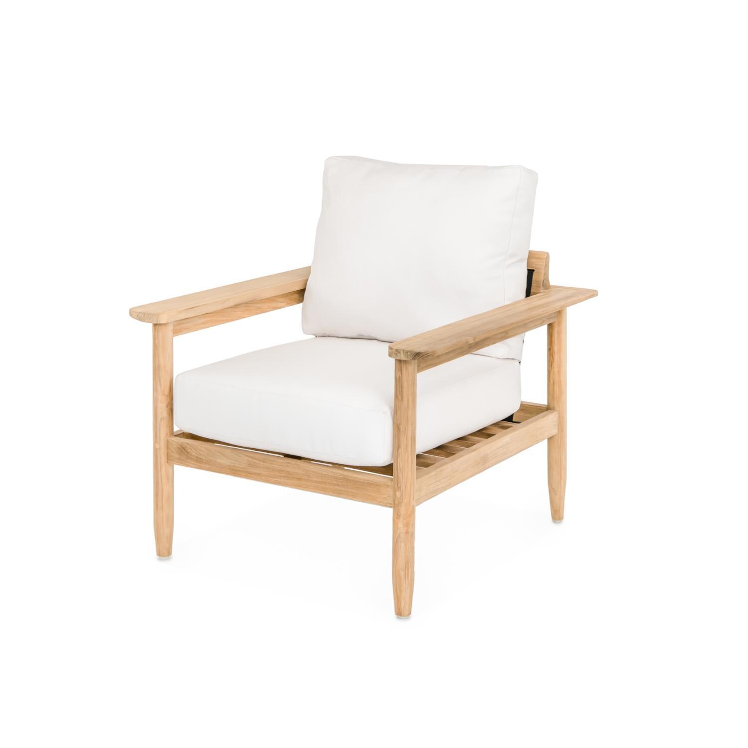 Teak + Table Ibiza Club Chair in Natural - Side View - White Background thumbnail