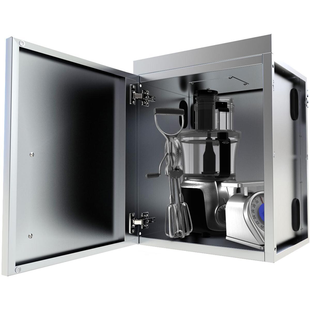 Sunstone SWC18CSDL 18-in Outdoor Kitchen Left Hinge Single Door Upper Wall Cabinet - Stored - White Background thumbnail