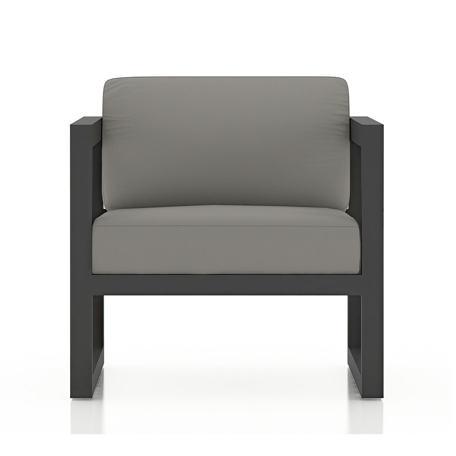Misty Cove Aluminum Club Chair in Slate/Canvas Charcoal by Lakeview Outdoor Designs