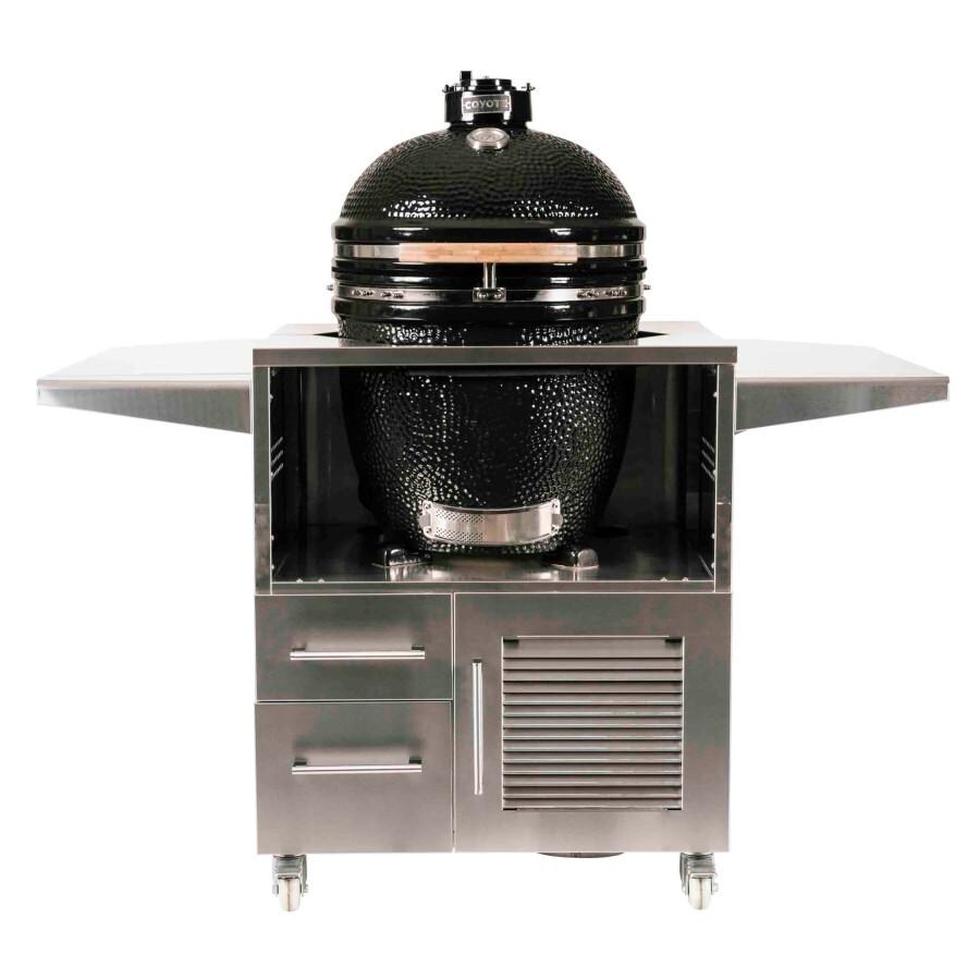 Coyote Outdoor Living Asado Ceramic Grill w/ Coyote Outdoor Living Universal Cart- Closed thumbnail