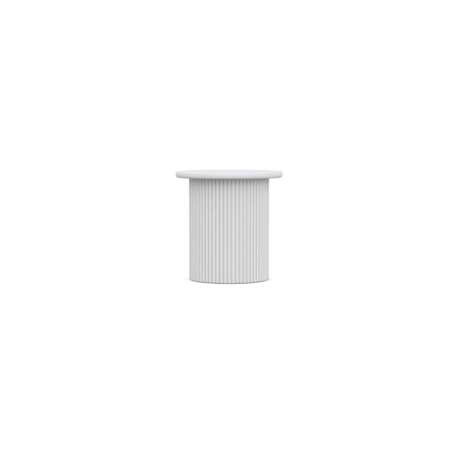 Azzurro Living PMA-A17ST Palma White Aluminum End Table - Angled - White Background thumbnail