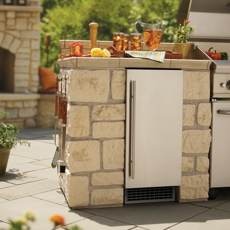 Scotsman SSRNP110A-1SS 15-in 110 Lb. Ice Machine w/ Pump - Stainless Steel - Installed Outside - Lifestyle thumbnail