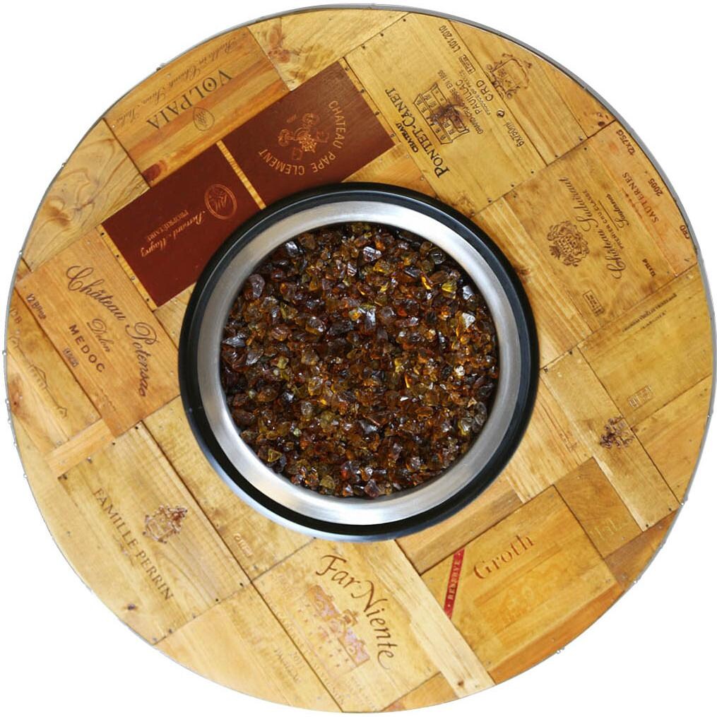 Vin De Flame Enthusiast 42-Inch Wine Barrel Fire Pit W/ 65,000 BTU Match Light Burner - Chat Height - Vintage Table Top - Example of Vintage Table Top 2 thumbnail